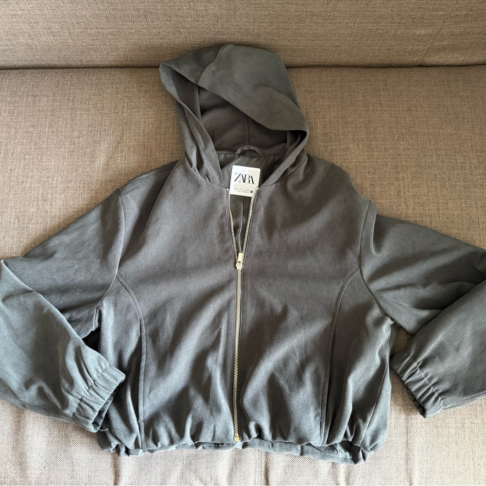 Zara Charcoal Hooded Jacket